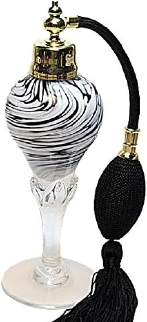 Rosariya Refillable Empty Art Perfume Cologne Black White crystal glass Bottle with Black Bulb Atomizer Sprayer