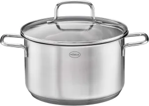 Rosle 13722 Basics Line Stainless Steel High Casserole 2.6 Quart Soup Pot with Glass Lid, 8in