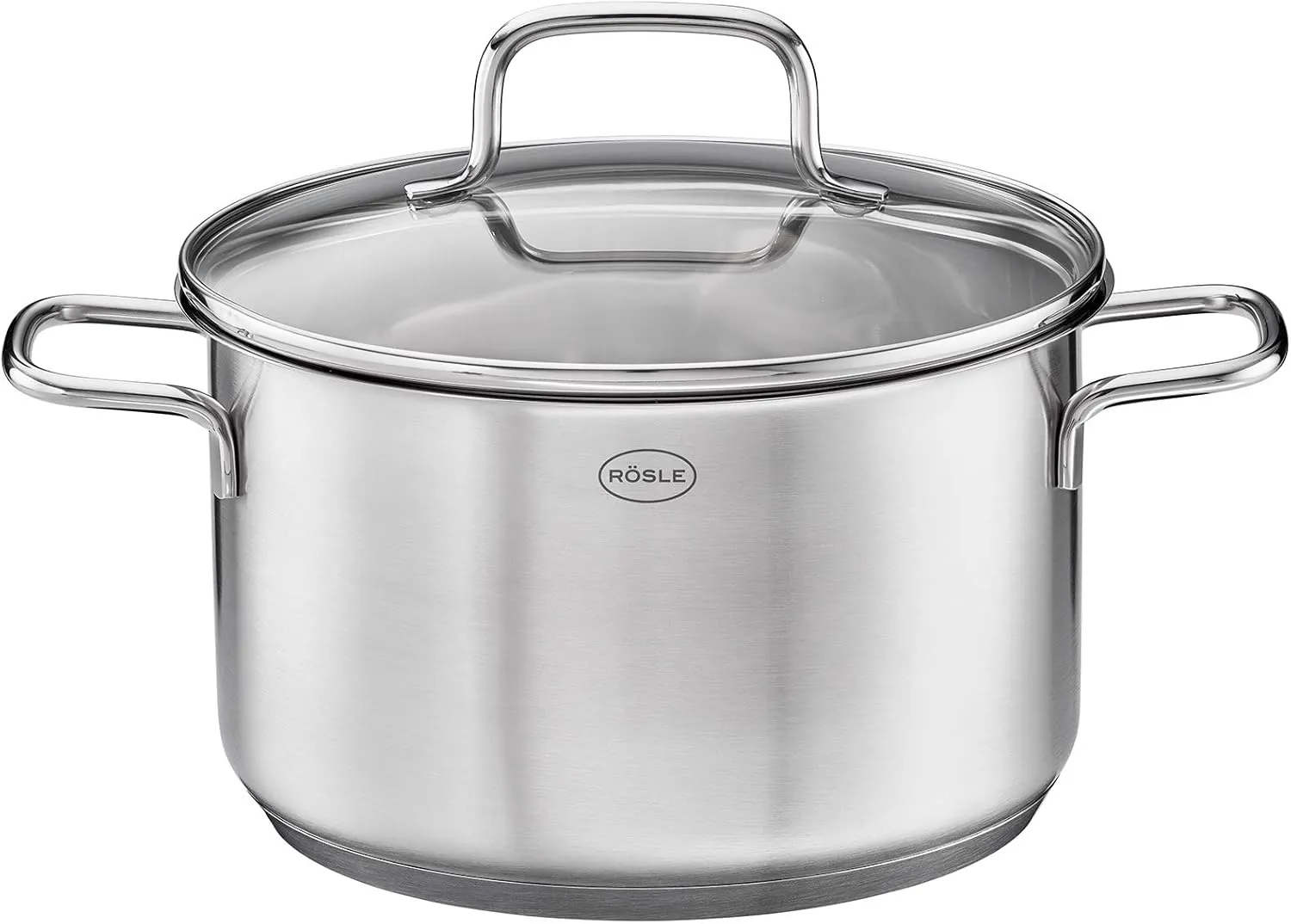 Rosle 13722 Basics Line Stainless Steel High Casserole 2.6 Quart Soup Pot with Glass Lid, 8in