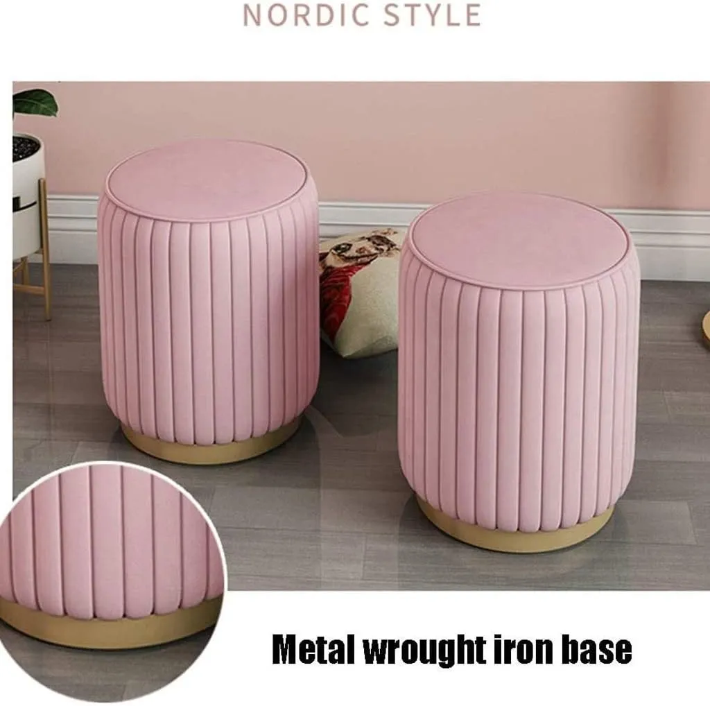 Round Foot Stool for Christmas Large Storage Ottoman Seat Bean Bag Floor Chair Foot Rest Simple Round Sofa，Practicalniture/Royal Blue