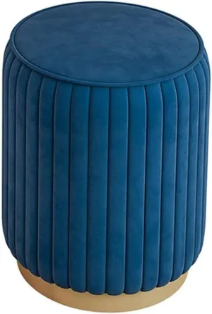 Round Foot Stool for Christmas Large Storage Ottoman Seat Bean Bag Floor Chair Foot Rest Simple Round Sofa，Practicalniture/Royal Blue