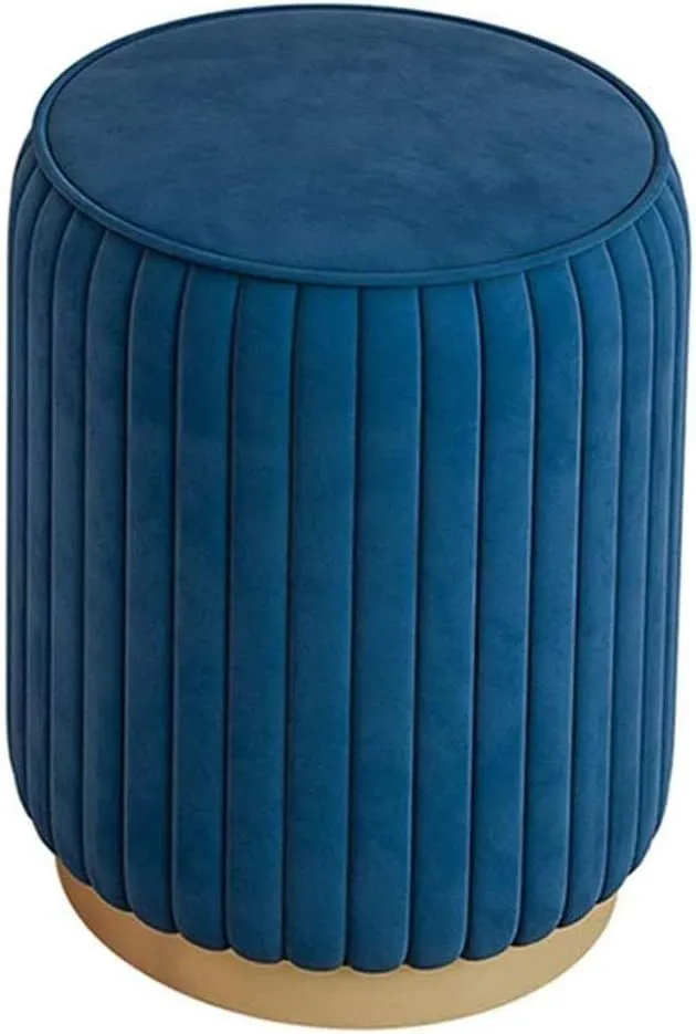 Round Foot Stool for Christmas Large Storage Ottoman Seat Bean Bag Floor Chair Foot Rest Simple Round Sofa，Practicalniture/Royal Blue