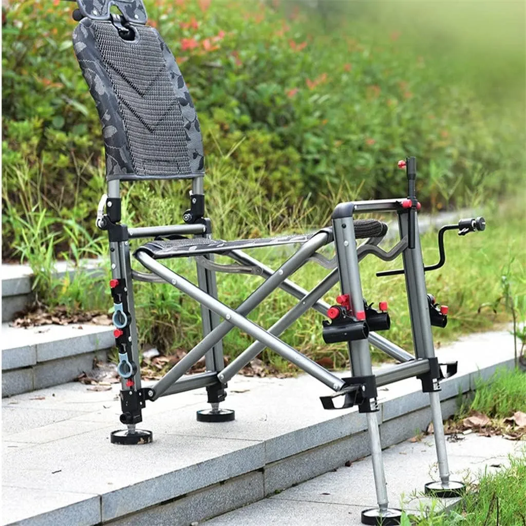 s, Fishing Chair Fishing Stool Outdoor AllTerrain Aluminum Armchair Folding Multifunctional Portable Fishing Gear Chair/a/As Shown (A As Shown)