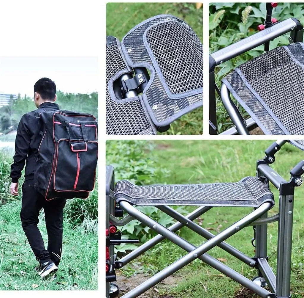 s, Fishing Chair Fishing Stool Outdoor AllTerrain Aluminum Armchair Folding Multifunctional Portable Fishing Gear Chair/a/As Shown (A As Shown)