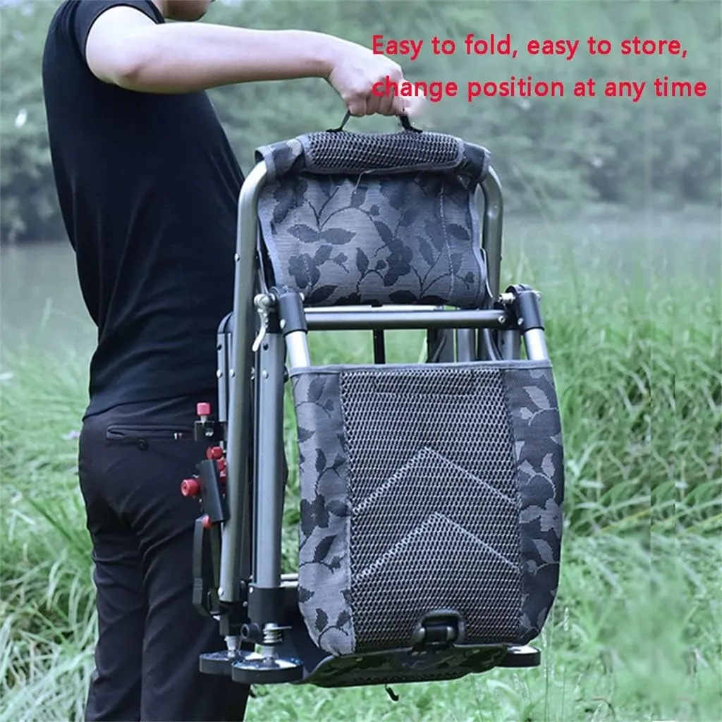 s, Fishing Chair Fishing Stool Outdoor AllTerrain Aluminum Armchair Folding Multifunctional Portable Fishing Gear Chair/a/As Shown (A As Shown)