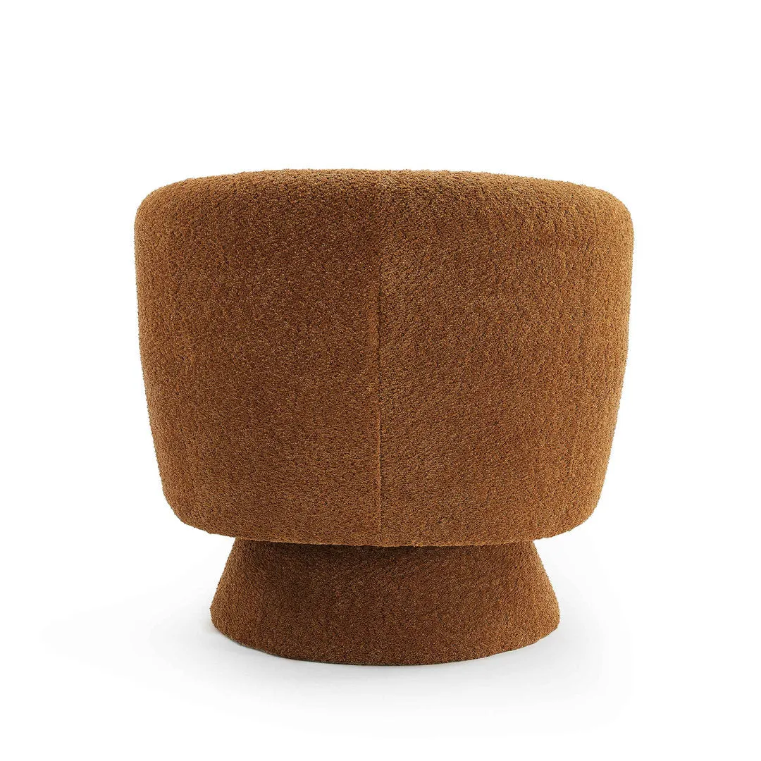 Saboor MINIMORE Modern Style Swivel Accent Chair Orren Ellis Fabric: Dark Rust Boucle
