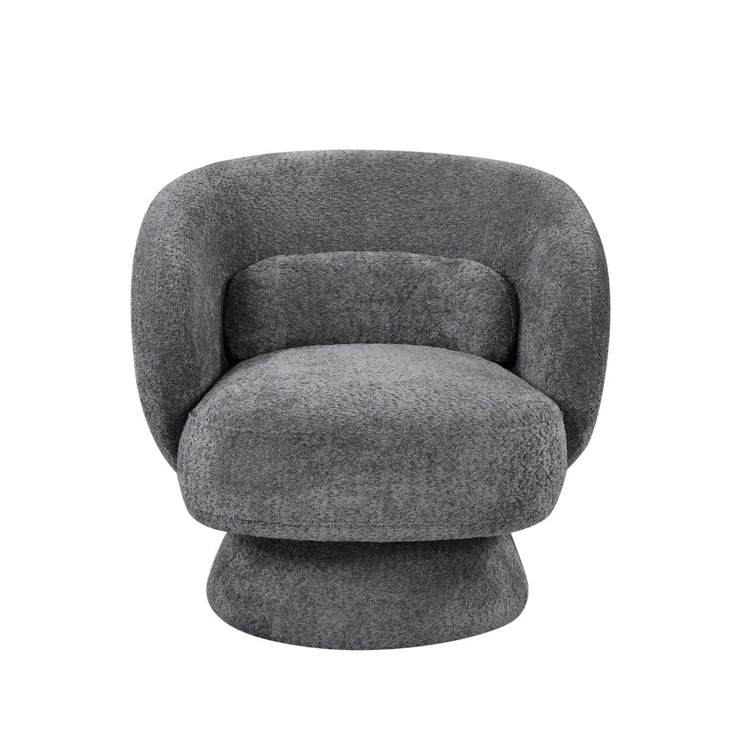 Saboor MINIMORE Modern Style Swivel Accent Chair Orren Ellis Fabric: Gray Boucle