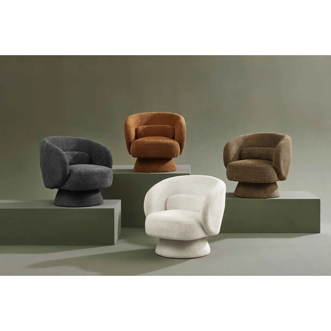Saboor MINIMORE Modern Style Swivel Accent Chair Orren Ellis Fabric: Gray Boucle