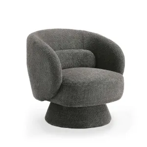 Saboor MINIMORE Modern Style Swivel Accent Chair Orren Ellis Fabric: Gray Boucle