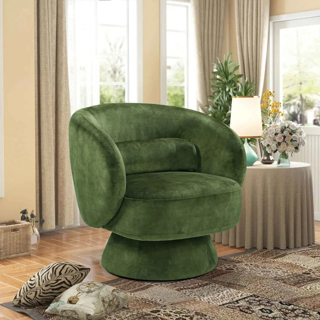 Saboor MINIMORE Modern Style Swivel Accent Chair Orren Ellis Fabric: Green Polyester Blend