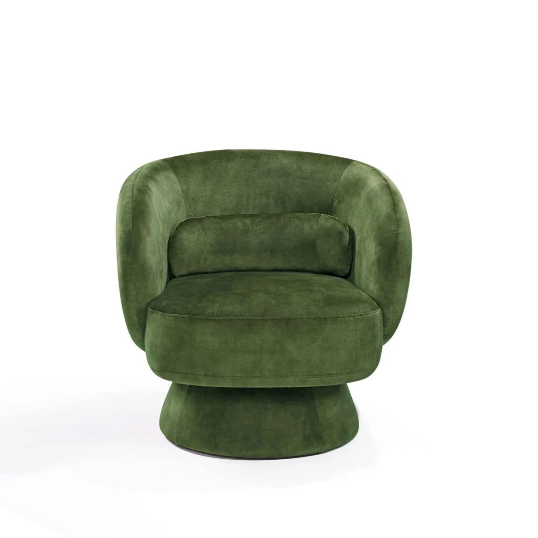 Saboor MINIMORE Modern Style Swivel Accent Chair Orren Ellis Fabric: Green Polyester Blend