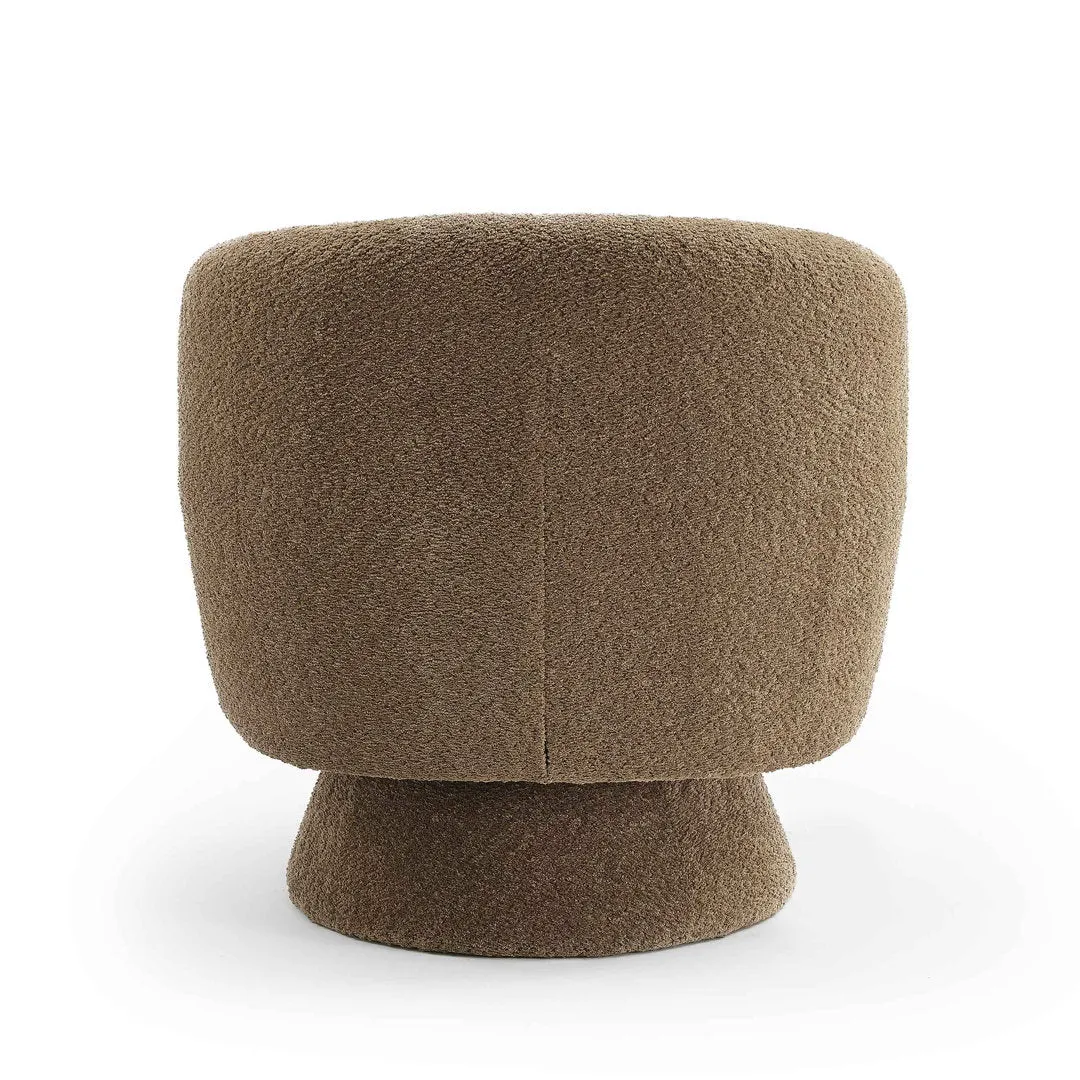 Saboor MINIMORE Modern Style Swivel Accent Chair Orren Ellis Fabric: Nut Brown Boucle