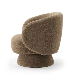 Saboor MINIMORE Modern Style Swivel Accent Chair Orren Ellis Fabric: Nut Brown Boucle