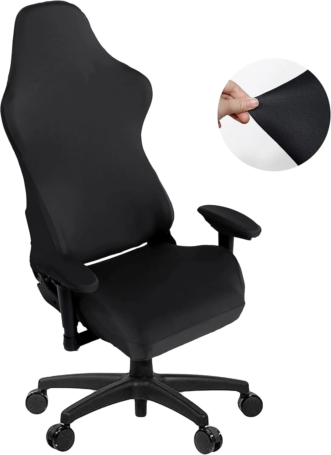 SARAFLORA Gaming Chair Covers Stretch Washable Slipcovers for Armchair, Swivel, Computer Boss Chair (Black, X-Large)