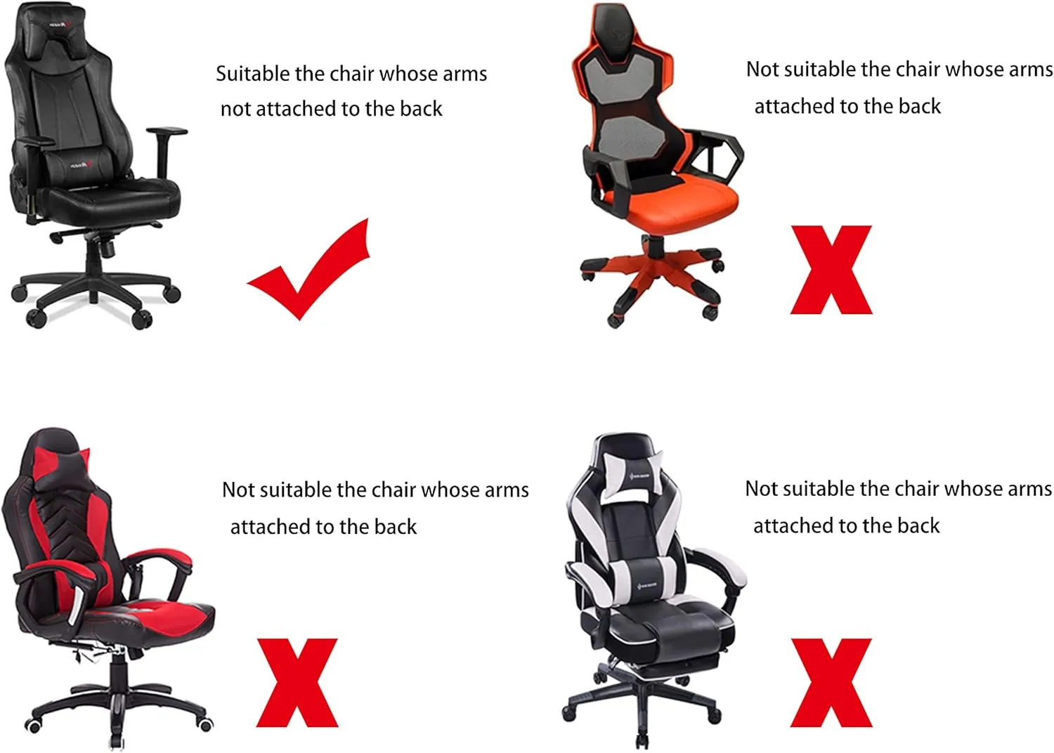 SARAFLORA Gaming Chair Covers Stretch Washable Slipcovers for Armchair, Swivel, Computer Boss Chair (Black, X-Large)