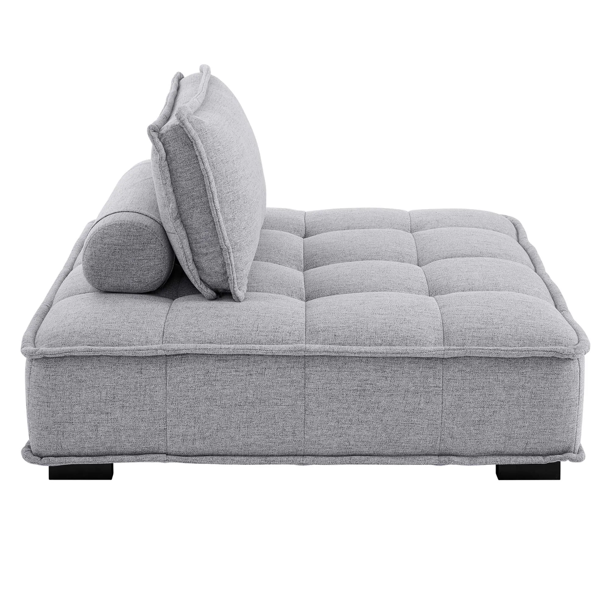 Saunter Tufted Fabric Armless Chair