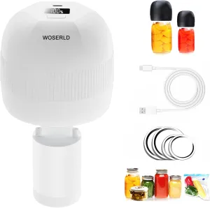 Sealer 11 Electric Mason Jar Vacuum Sealer Kit for Wide Mouth and Regular Mouth Mason Jars (white)