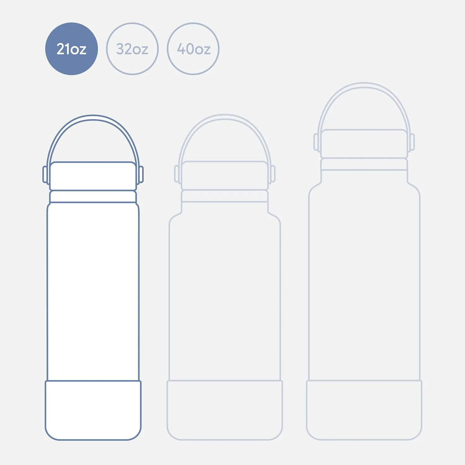 Seallama. Stainless Steel Wide Mouth Water Bottle - 2 Lids (Flex Straw Lid) and Double-Wall Vacuum Insulation - Leak Proof, BPA-Free, for Travel, Sports, School, and Car (Coastal Blue, 21 oz)