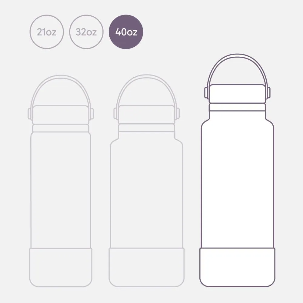 Seallama. Stainless Steel Wide Mouth Water Bottle - 2 Lids (Flex Straw Lid) and Double-Wall Vacuum Insulation - Leak Proof, BPA-Free, for Travel, Sports, School, and Car (Dusty Lavender, 40 oz)