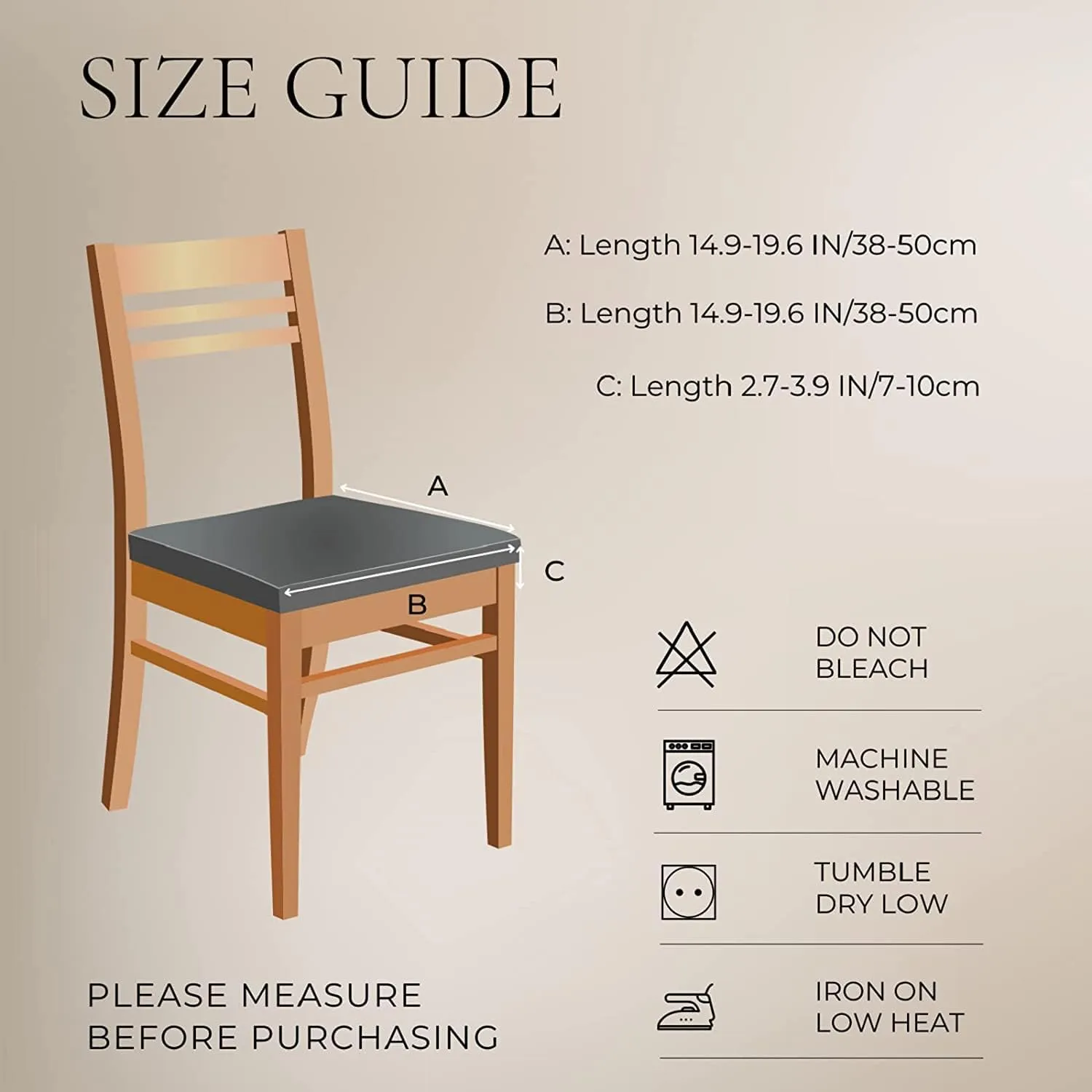 SearchI Water Repellent Dining Chair Seat Covers Set of 6, Washable Stretch Seat Covers for Dining Chairs, Rear-Covered Dining Room Seat Cover Protector(Beige Red Flower)