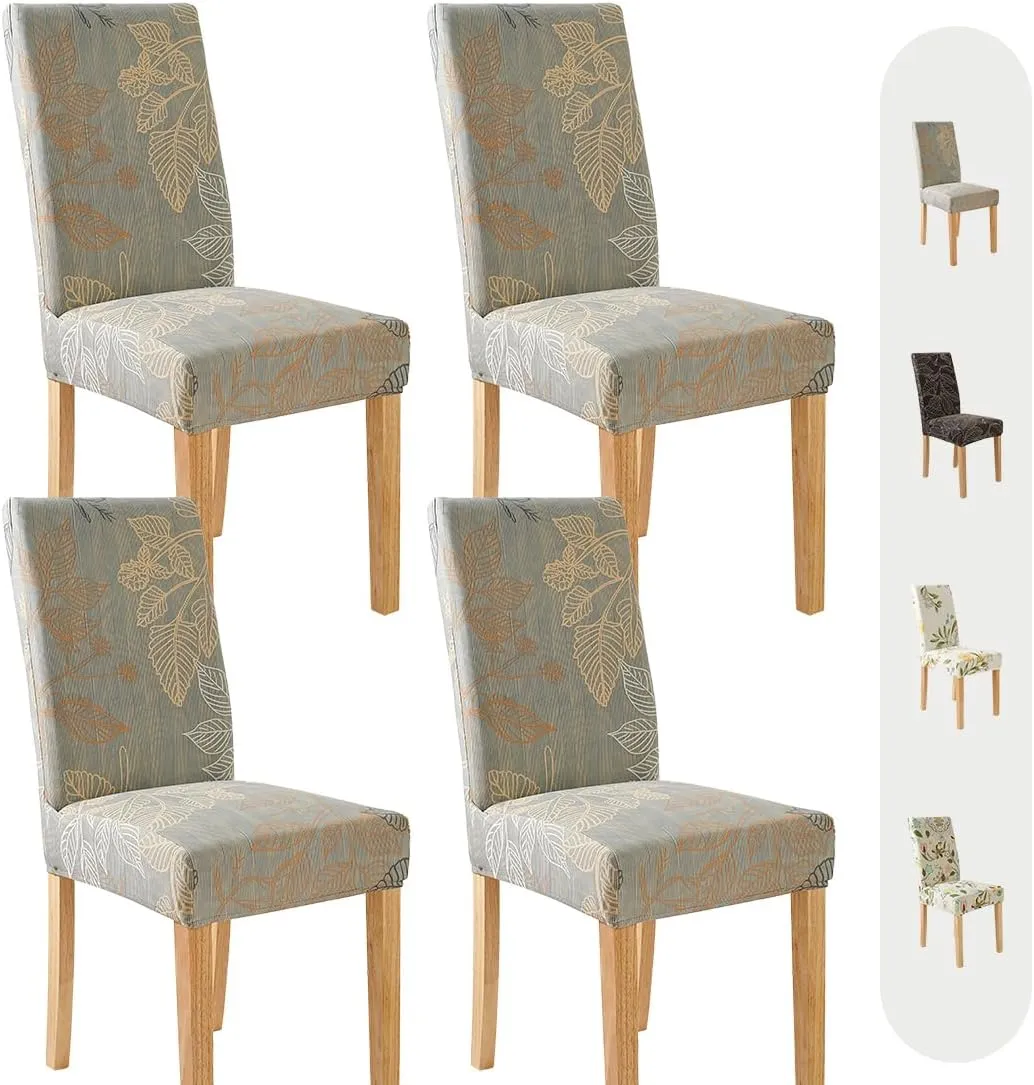 Secgo Chair Covers for Dining Room 4 Pack, Stretch Dining Chair Cover, Washable Spandex Kitchen Parsons Chair Slipcovers, Blue Chair Covers for Home or Party
