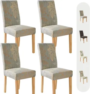 Secgo Chair Covers for Dining Room 4 Pack, Stretch Dining Chair Cover, Washable Spandex Kitchen Parsons Chair Slipcovers, Blue Chair Covers for Home or Party
