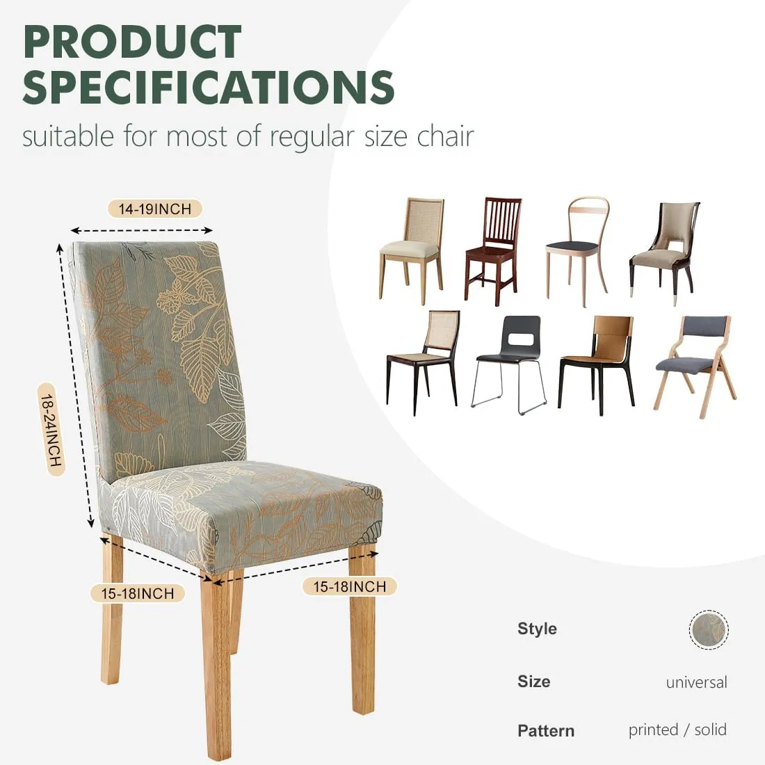 Secgo Chair Covers for Dining Room 4 Pack, Stretch Dining Chair Cover, Washable Spandex Kitchen Parsons Chair Slipcovers, Blue Chair Covers for Home or Party