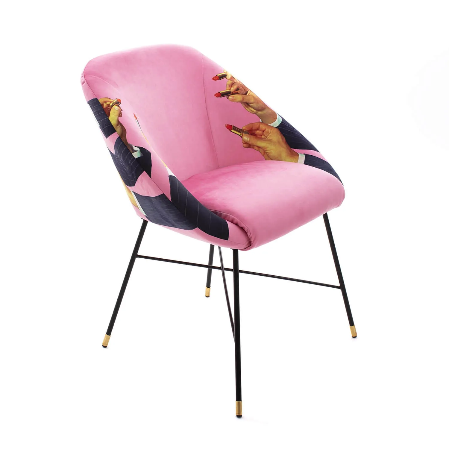 Seletti Toiletpaper Padded Chair Pink Lipsticks