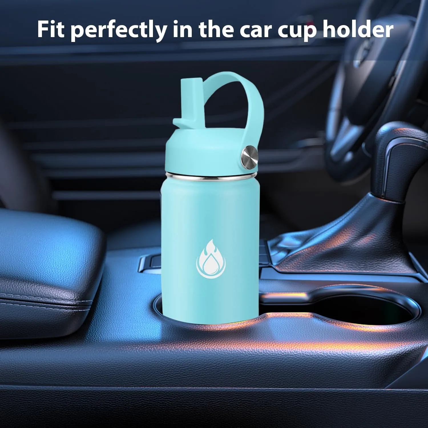 SENDESTAR Stainless Steel Wide Mouth Water Bottle 32oz Double Wall Vacuum Insulated Leak Proof Bottle with New Flex Straw Lid & Spout Lid XIN-WP-32OZ-1