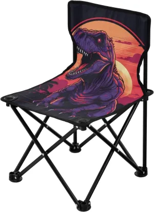 senya Portable Camping Chair, Dinosaurs at Sunset Foldable Chair Collapsible Lightweight for Camping Hiking Travel Beach