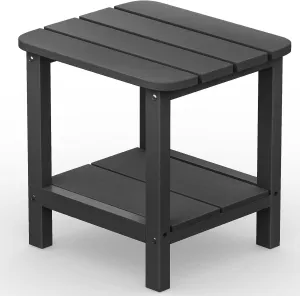 SERWALL Adirondack Table Outdoor Side Table- Gray