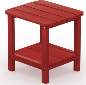 SERWALL Double Adirondack Side Table End Table- Red