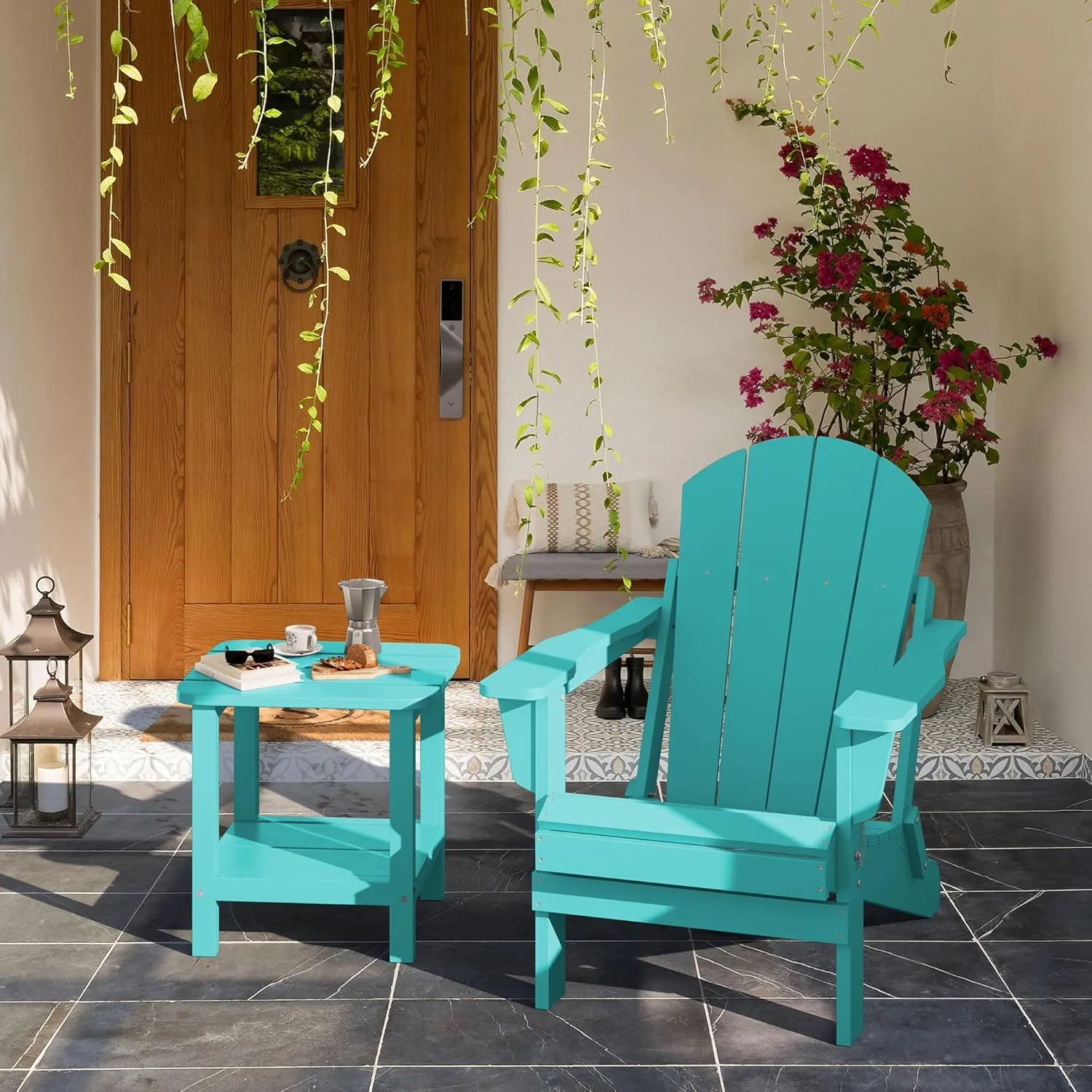 SERWALL Double Adirondack Side Table End Table- Tiffany