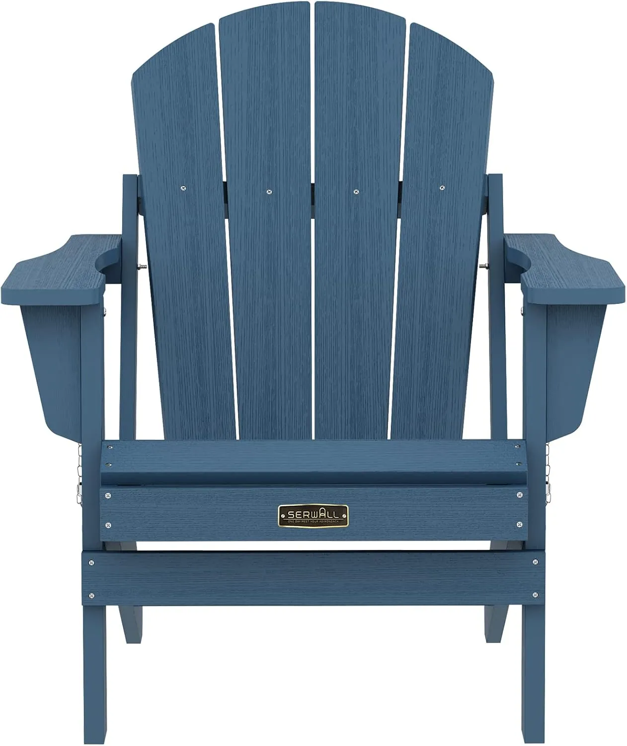 SERWALL Foldable Adirondack Chair Set of 4 for Patio Garden Outdoors Fire Pit-Ocean Blue