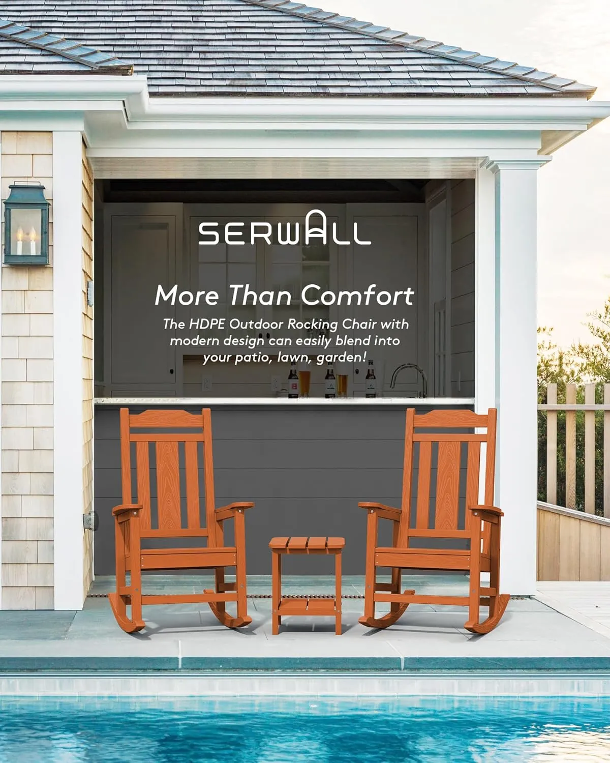 SERWALL Outdoor Rocking Chair Orange