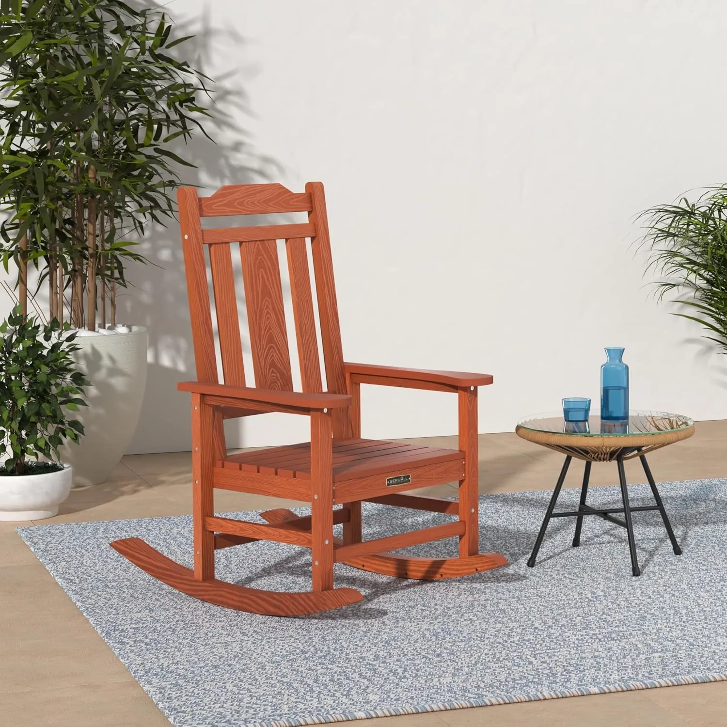 SERWALL Outdoor Rocking Chair Orange