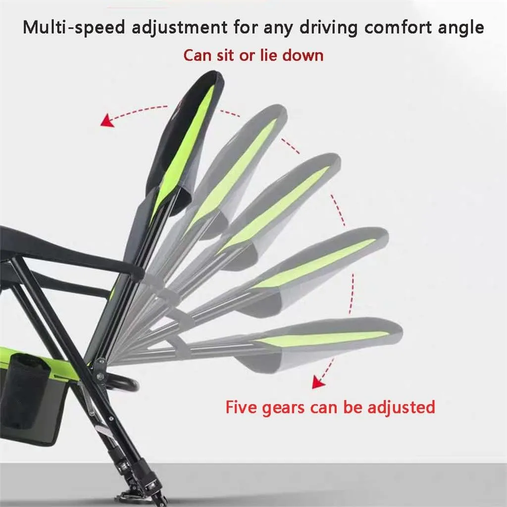SEYFI Camping Chairs,Multifunctional Outdoor Fishing Chair Beach Chair Foldable Fishing Chair Recliner Four-Leg Adjustable Portable Fishing Chair/D/Light Grey