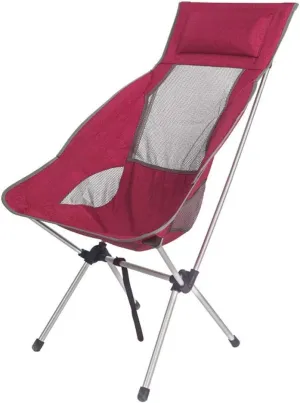 SGSG Lightweight Outdoor Folding Chair Portable Fishing Chair Director Chair Moon Chair Beach Recliner Aluminum backrest Chair Indoor Nylon Cloth Camping Chair Bracket pad Round,B