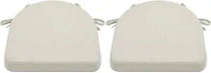 Shinnwa Dining Chair Cushions Set of 2, Non-Slip Kitchen Chair Cushions with Ties and Machine Washable Cover, 2 Pack, 17 x 16.5 x 2in, Beige