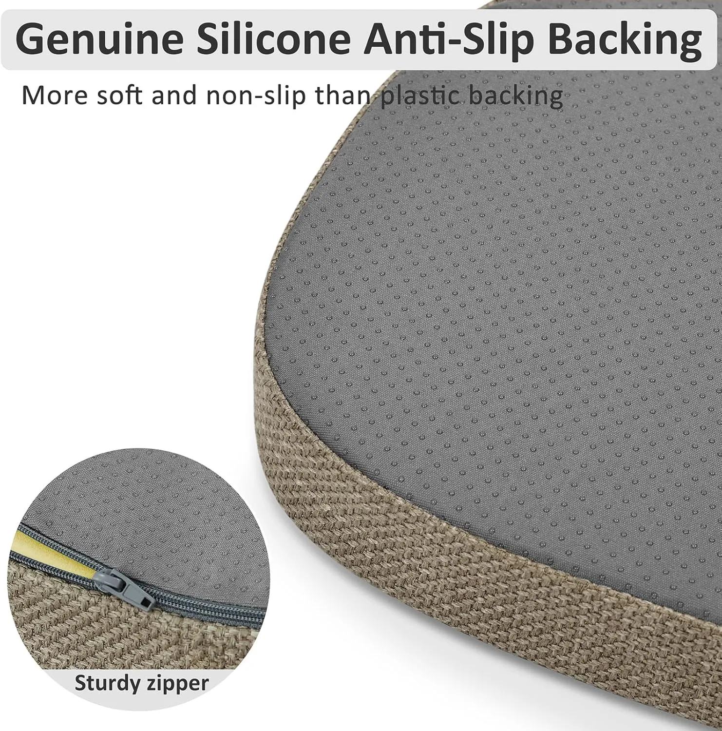 Shinnwa Dining Chair Cushions Set of 4, High-Resilience Foam Windsor Seat Pads, Kitchen Chair Cushions with Ties & Textured Cover, 4 Pack, 16.5 x 15.5 x 2, Light Brown