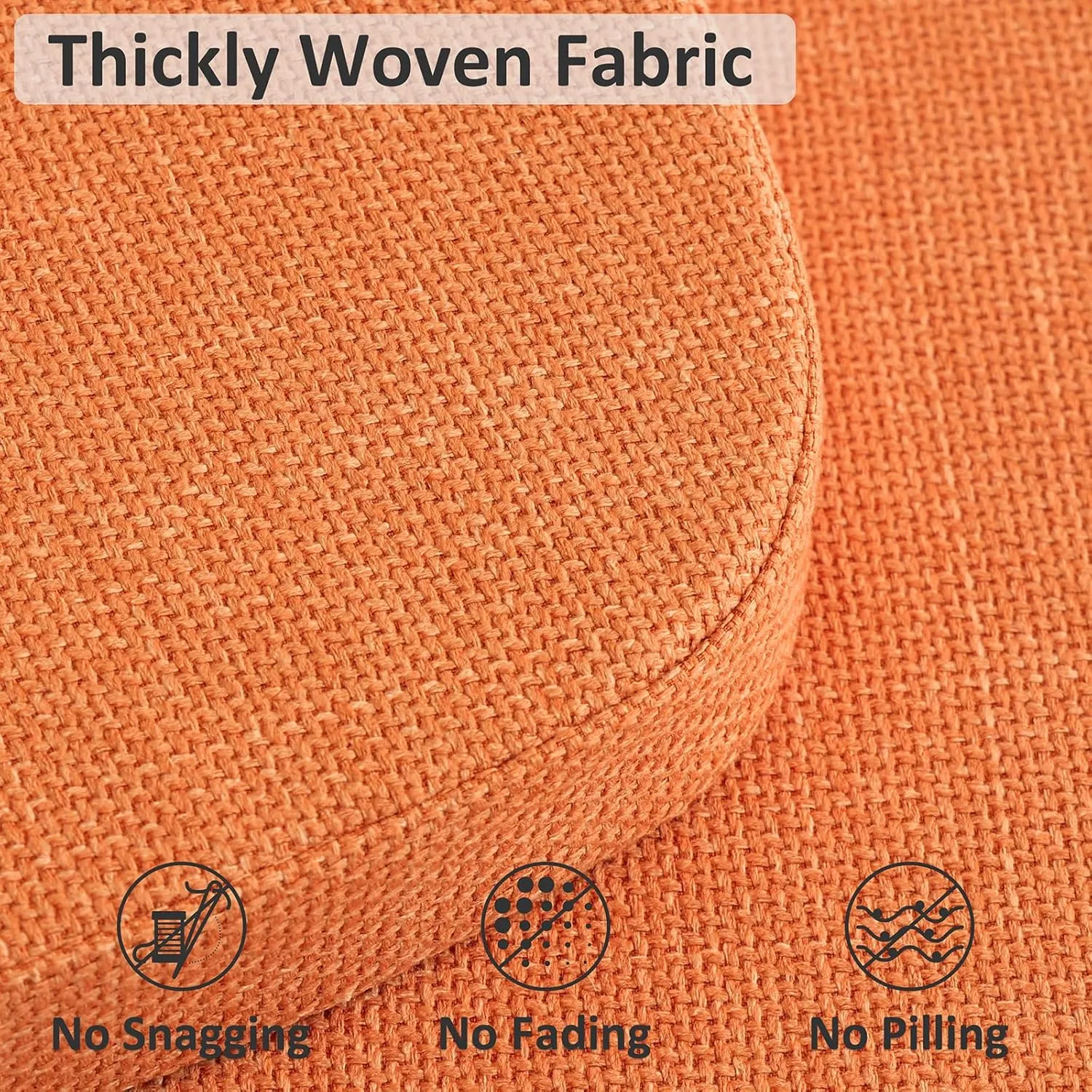 Shinnwa Kitchen Chair Cushions Set of 4, High-Resilience Foam Windsor Seat Pads, Dining Chair Cushions with Ties & Textured Cover, 4 Pack, 16.5 x 15.5 x 2, Burnt Orange
