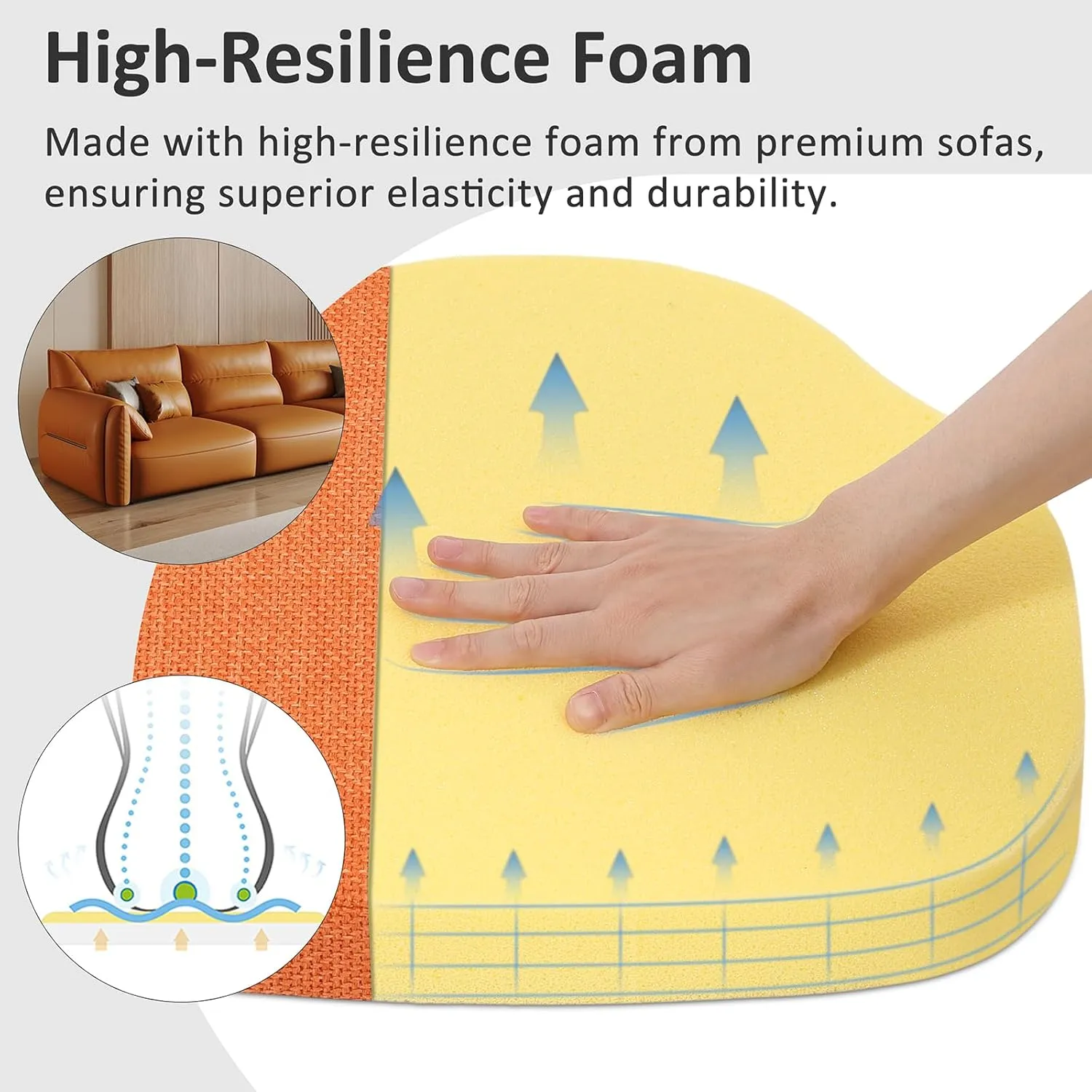 Shinnwa Kitchen Chair Cushions Set of 4, High-Resilience Foam Windsor Seat Pads, Dining Chair Cushions with Ties & Textured Cover, 4 Pack, 16.5 x 15.5 x 2, Burnt Orange