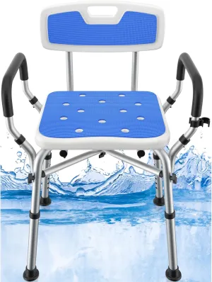 Shower Chair for Inside Shower, BRITULIF Shower Seats for Adults, 6 Height-Adjustable Options Shower Chair for Elderly and Disabled with Durable Aluminum Tubing, Ideal for Elderly, Senior