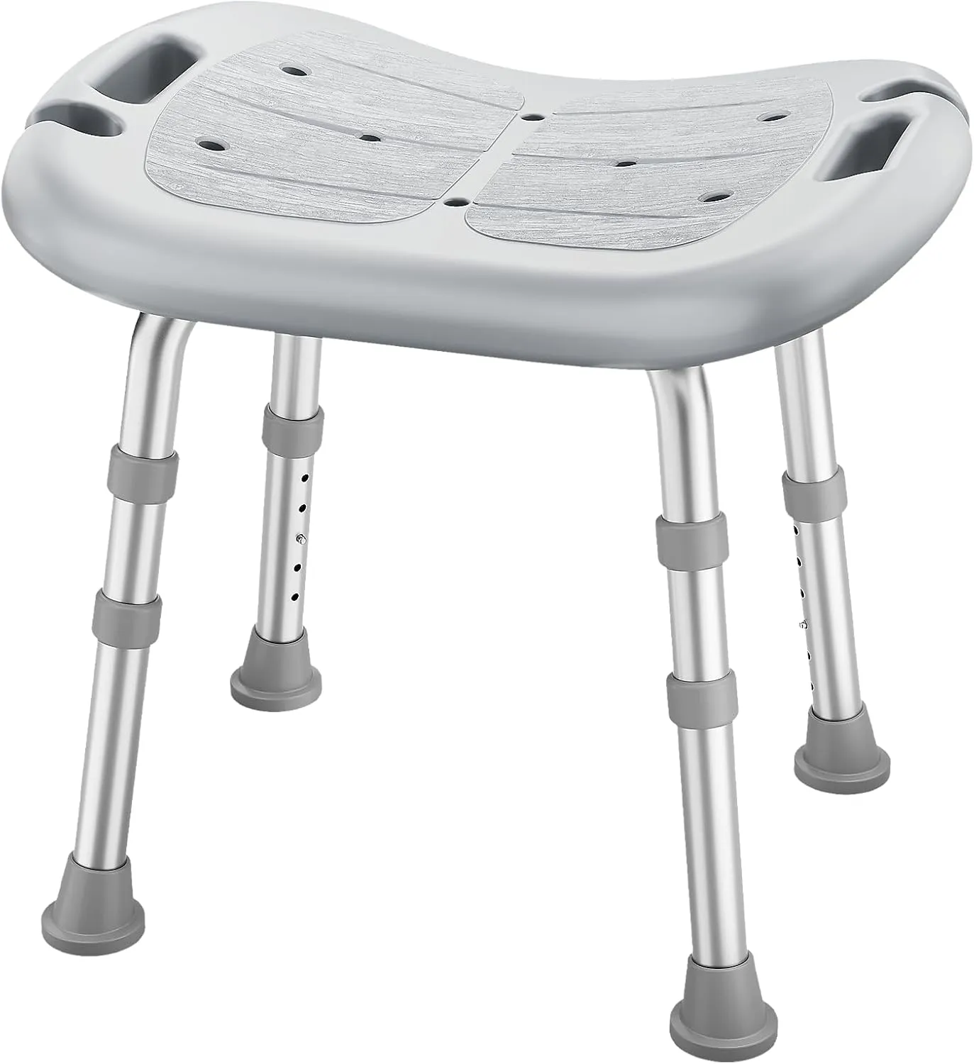 Shower Chair for Inside Shower, FSA/HSA Eligible, Adjustable Shower Stool with Strong Non-Slip Feet, 350 lbs Shower Seat for Inside Tub, Bench Bath Chair for Elderly and Disabled, Grey
