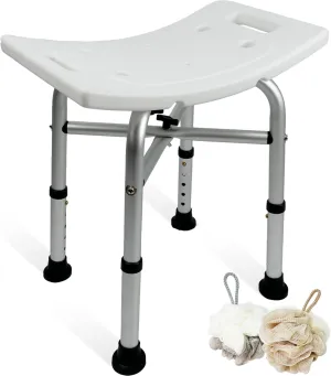 Shower Stool 350lbs Bath Seat Chair, Tool-Free Assembly Height Adjustable Bath Bench with Padded Seat for Seniors, Elderly, Disabled, Handicap Stools (Shower Chair)