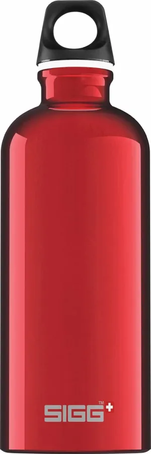 SIGG 50004 Outdoor Water Bottle, Lightweight, Swiss Aluminum Bottle, Traveler Classic, 0.2 fl oz (0.6 L), Red