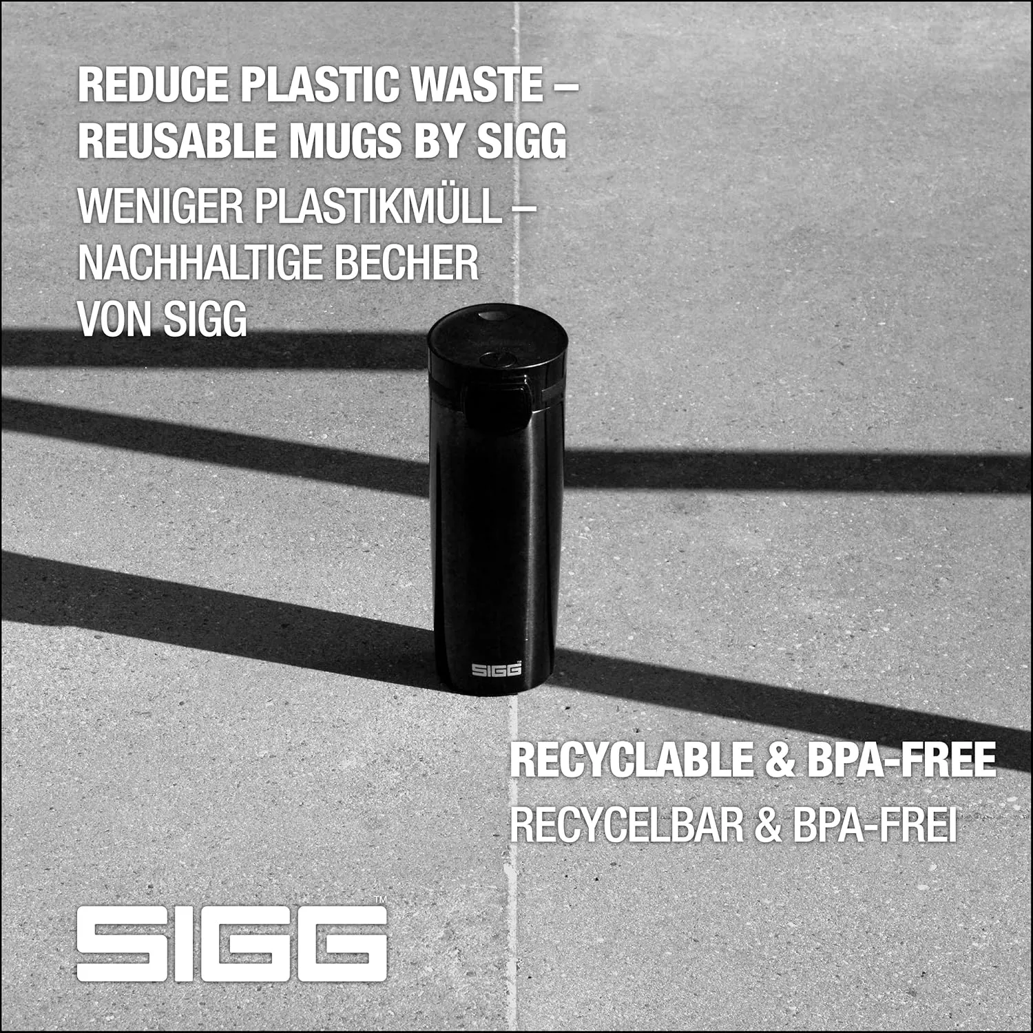 SIGG - Insulated Coffee Cup - Travel Mug Miracle Black - Hot & Cold. Leakproof. BPA Free - 18/8 Stainless Steel - 16 Oz