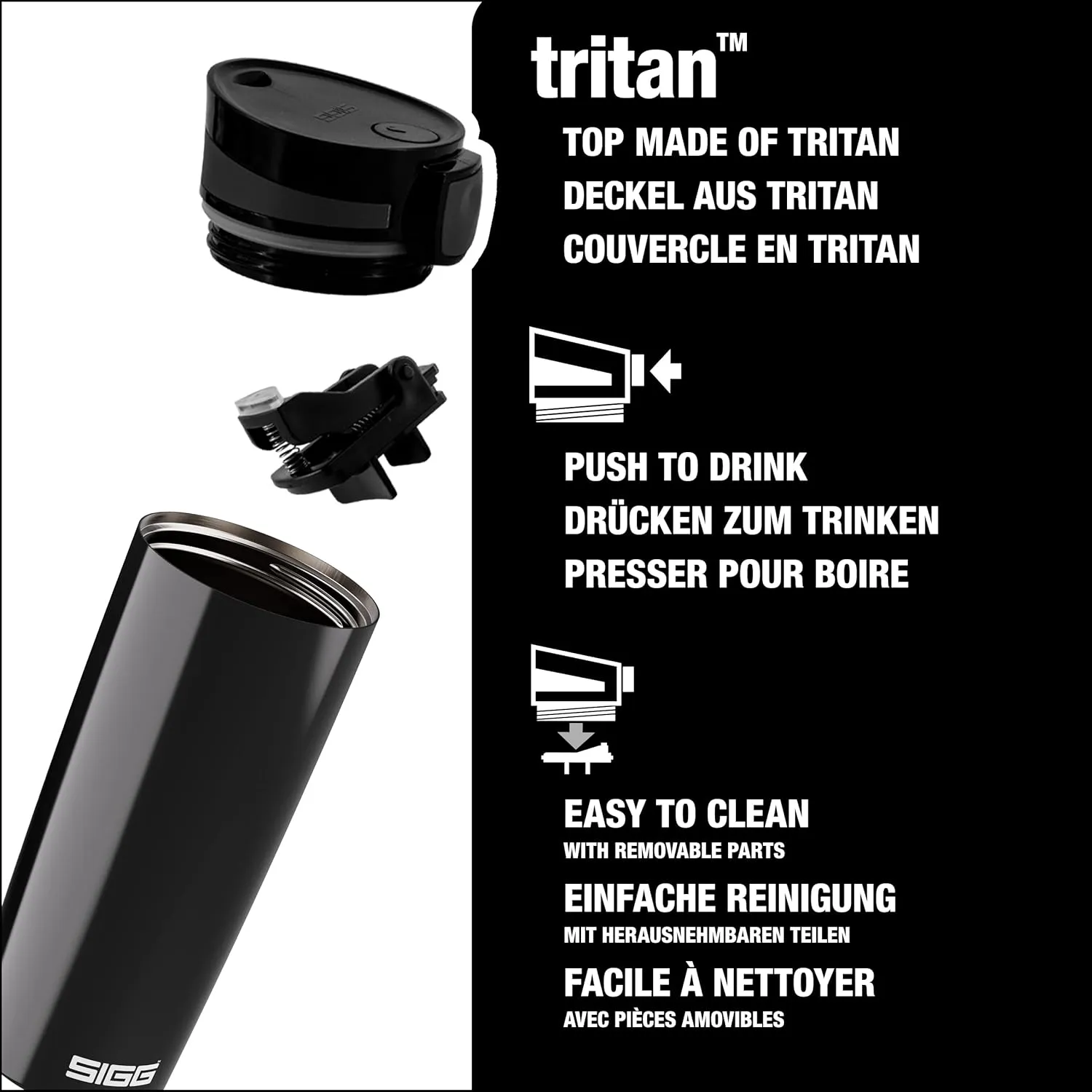 SIGG - Insulated Coffee Cup - Travel Mug Miracle Black - Hot & Cold. Leakproof. BPA Free - 18/8 Stainless Steel - 16 Oz