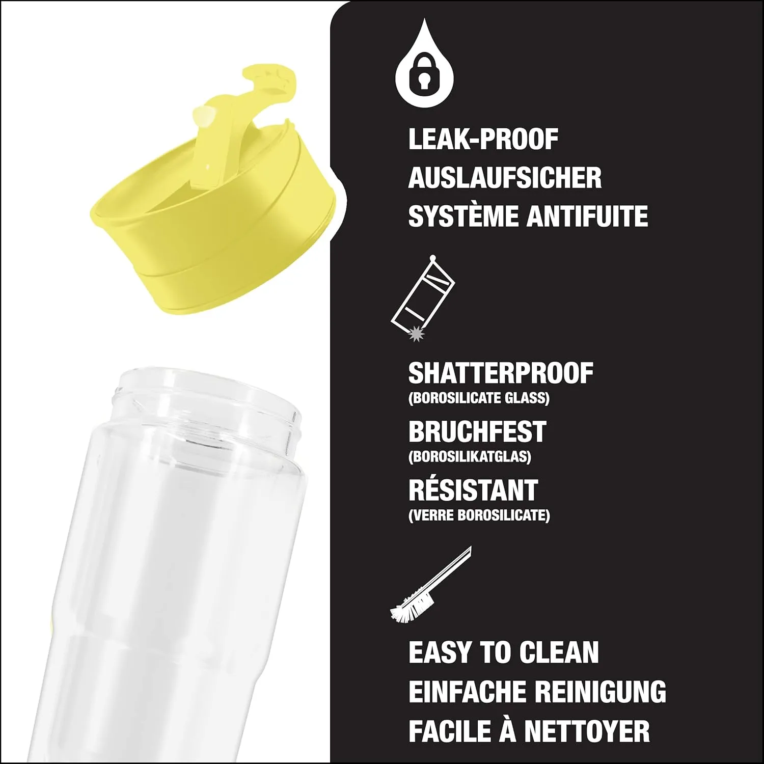 SIGG - Insulated Coffee Cup - Travel Mug Nova Ultra Lemon - Dishwasher Safe - BPA Free - Broscilate Glass - Flip Top - Yellow - 13 Oz