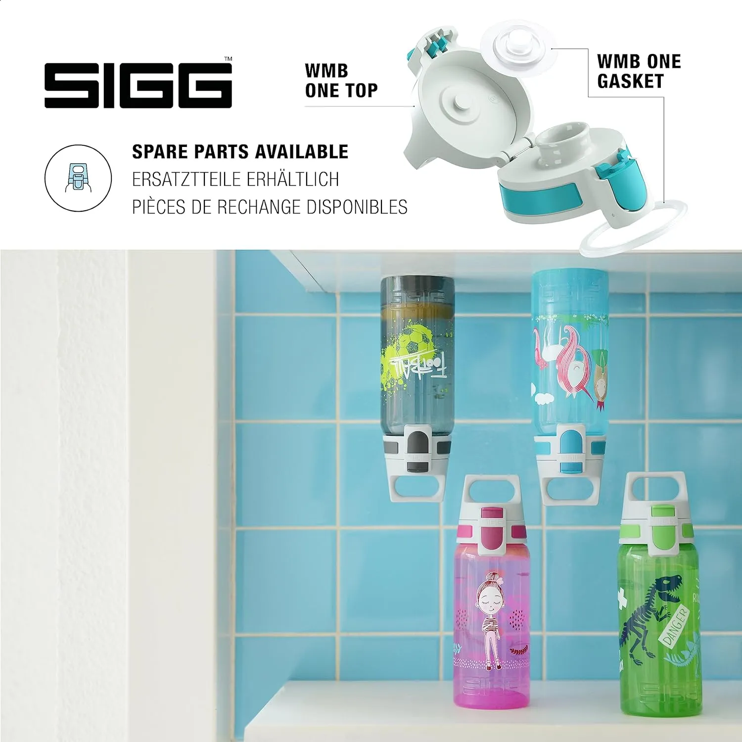 Sigg "Viva Wmb One" Drinking Bottle, Aqua Blue, 17 oz